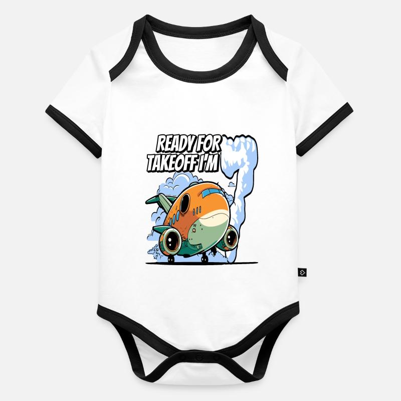 Ready for Takeoff I'm seven - 7nd Birthday Boy Baby Bio-Kurzarm-Kontrastbody
