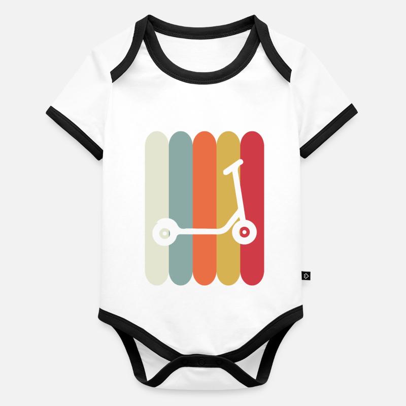 E-Scooter Roller Scooter - Body Bébé bio contrasté manches courtes - 