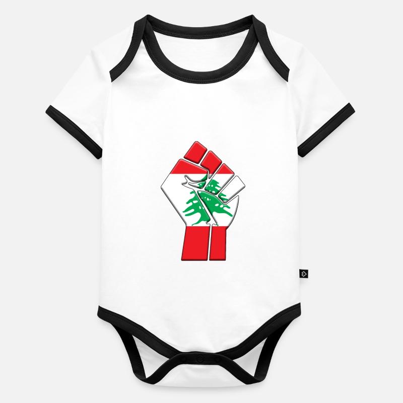 Liban Drapeau Lebonese Country Pride Native Body Bébé bio contrasté manches courtes