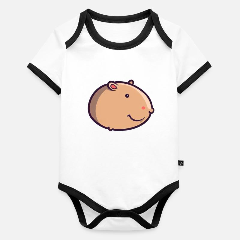 Round Capy Body Bébé bio contrasté manches courtes