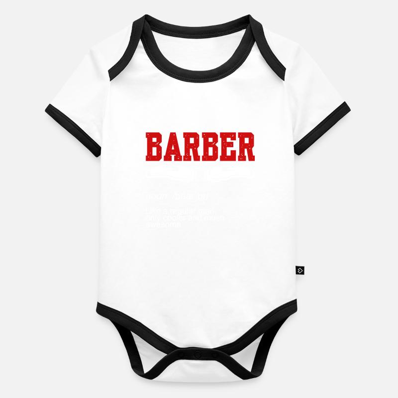 Nom de barbier Body Bébé bio contrasté manches courtes