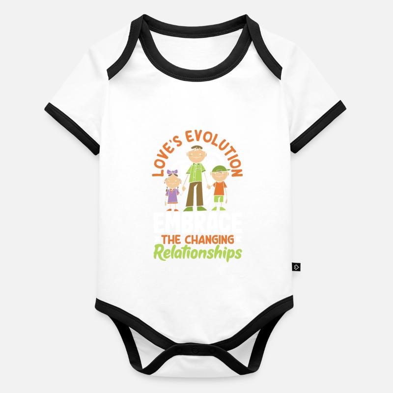 L’évolution de l’amour embrasse le changement Body Bébé bio contrasté manches courtes