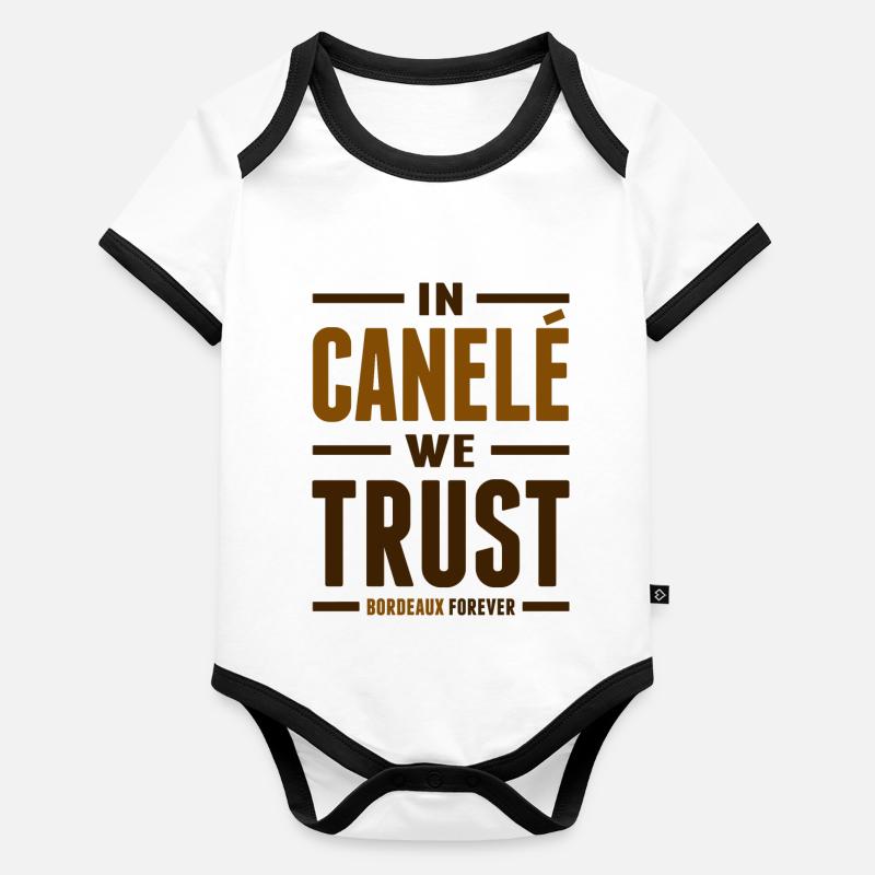 In Canelé we trust Body Bébé bio contrasté manches courtes