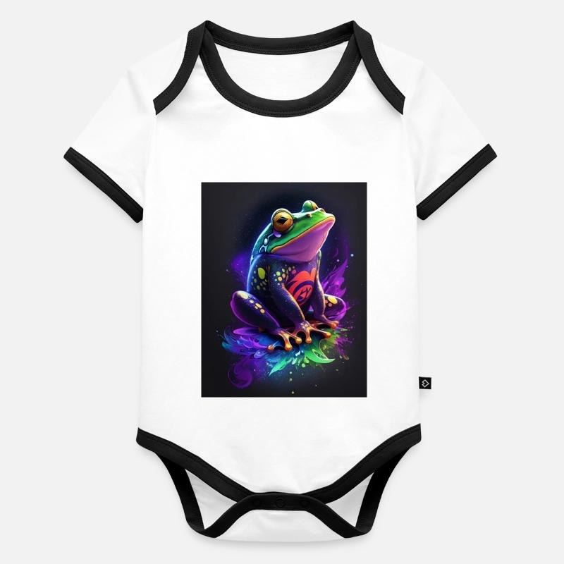 Frog Galaxy Baby Bio-Kurzarm-Kontrastbody
