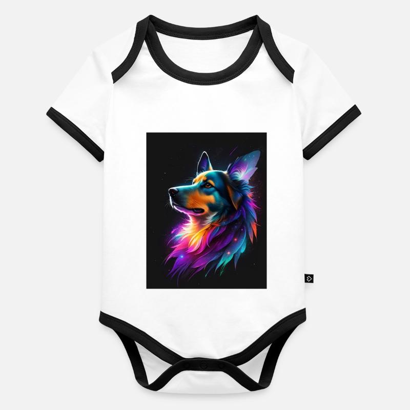 Chien Galaxy No.2 Body Bébé bio contrasté manches courtes