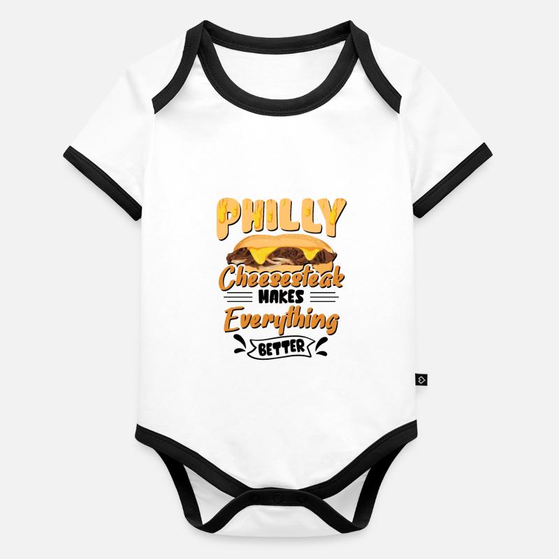 Philly Breakfast Sandwich Baby Bio-Kurzarm-Kontrastbody