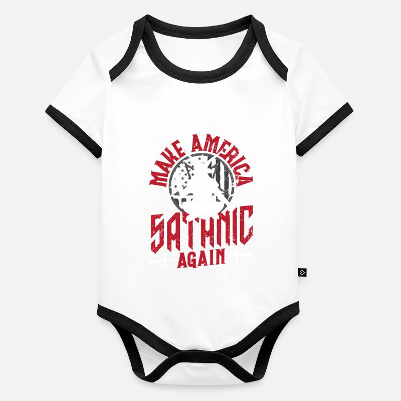 Satan Make America Satanic Again Occult Baby Bio-Kurzarm-Kontrastbody
