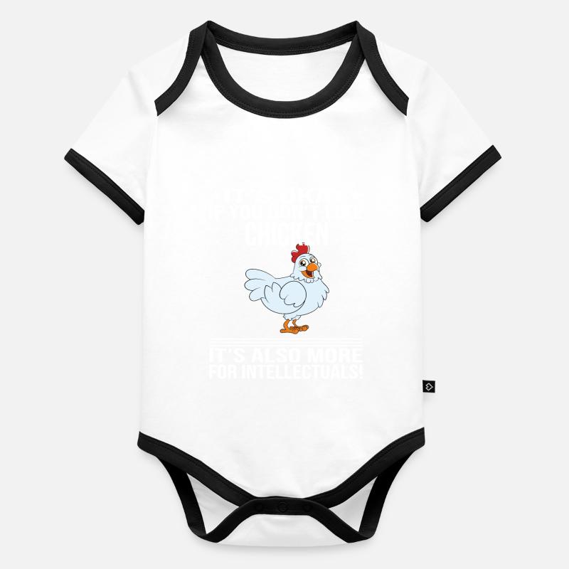 Funny Chicken Saying Chicken Organic Baby Contrasting Bodysuit
