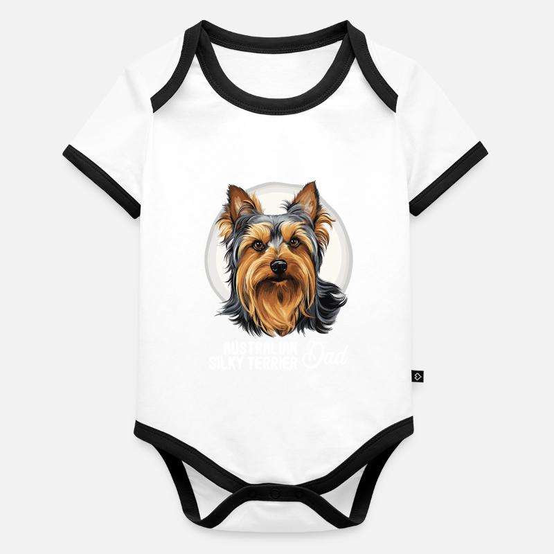 Australian Silky Terrier Baby Bio-Kurzarm-Kontrastbody