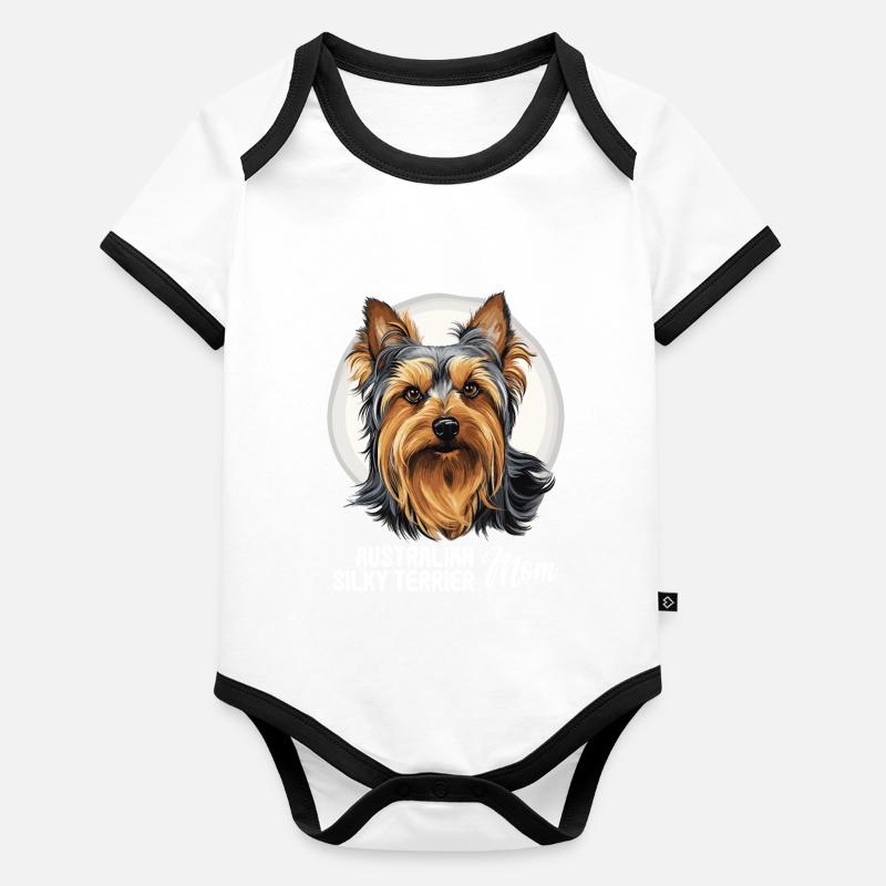 Australian Silky Terrier Baby Bio-Kurzarm-Kontrastbody