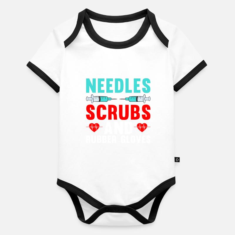 Drôles de cadeaux d’infirmière Body Bébé bio contrasté manches courtes