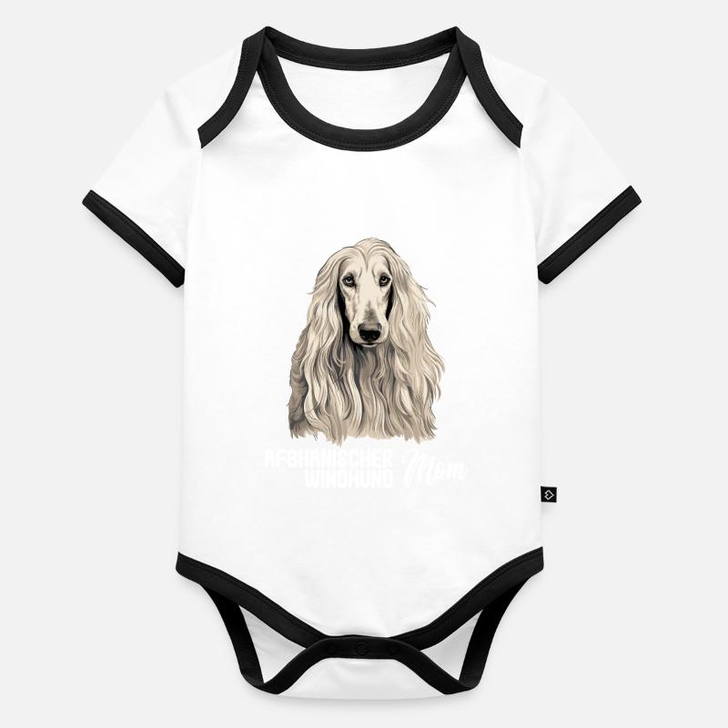 Dog Afghan Hound Organic Baby Contrasting Bodysuit
