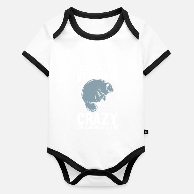 Dugong Manatees Seekuh Baby Bio-Kurzarm-Kontrastbody