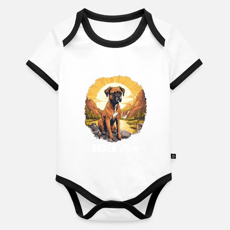 Hund Boxer Baby Bio-Kurzarm-Kontrastbody