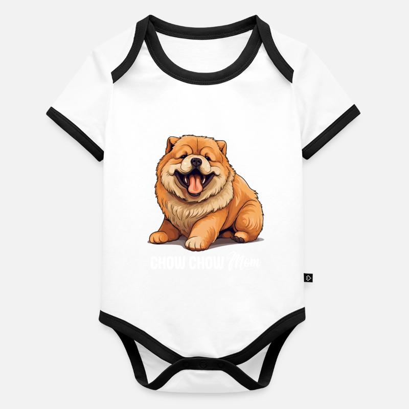 Chow Chow pour chien Body Bébé bio contrasté manches courtes