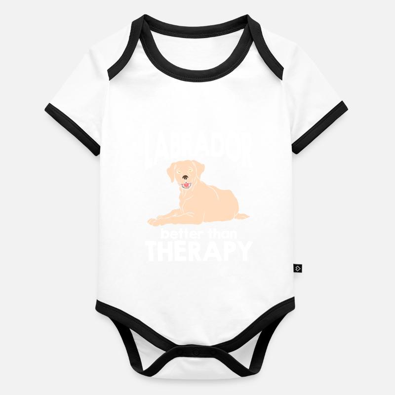 Labrador Chien Labrador Retriever Body Bébé bio contrasté manches courtes
