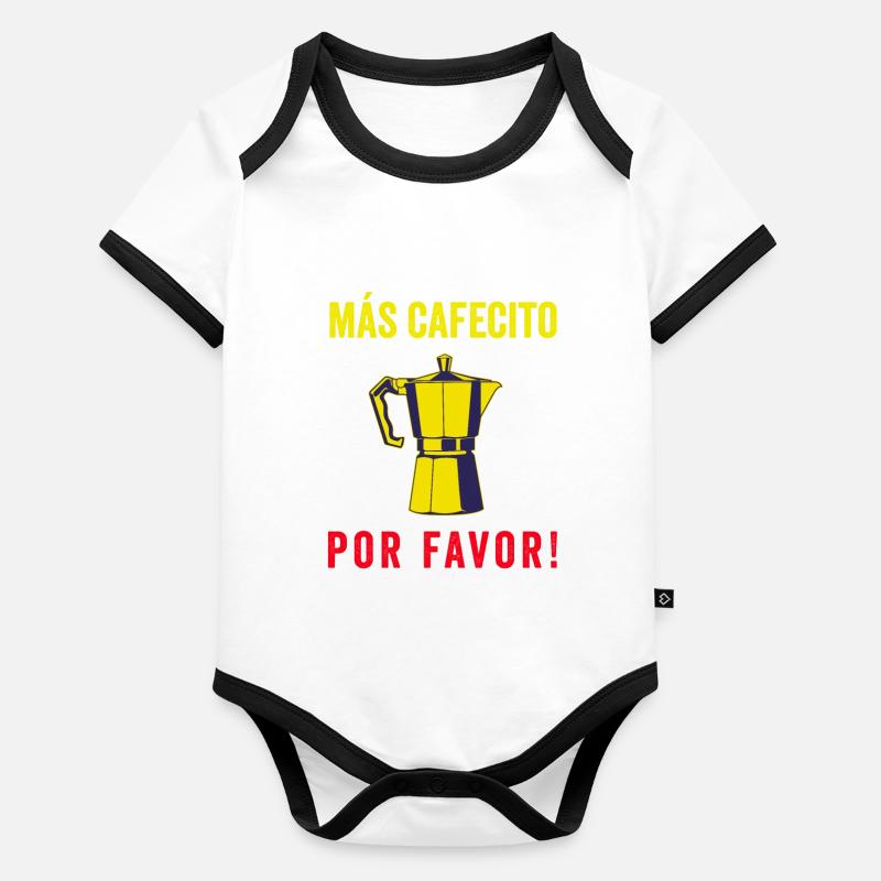 Funny Spanish Shirts Cafecito Cafe Espanol Organic Baby Contrasting Bodysuit