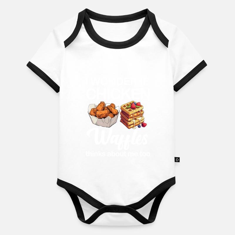 Chicken and Waffles Fried Chicken Wings Lover Organic Baby Contrasting Bodysuit