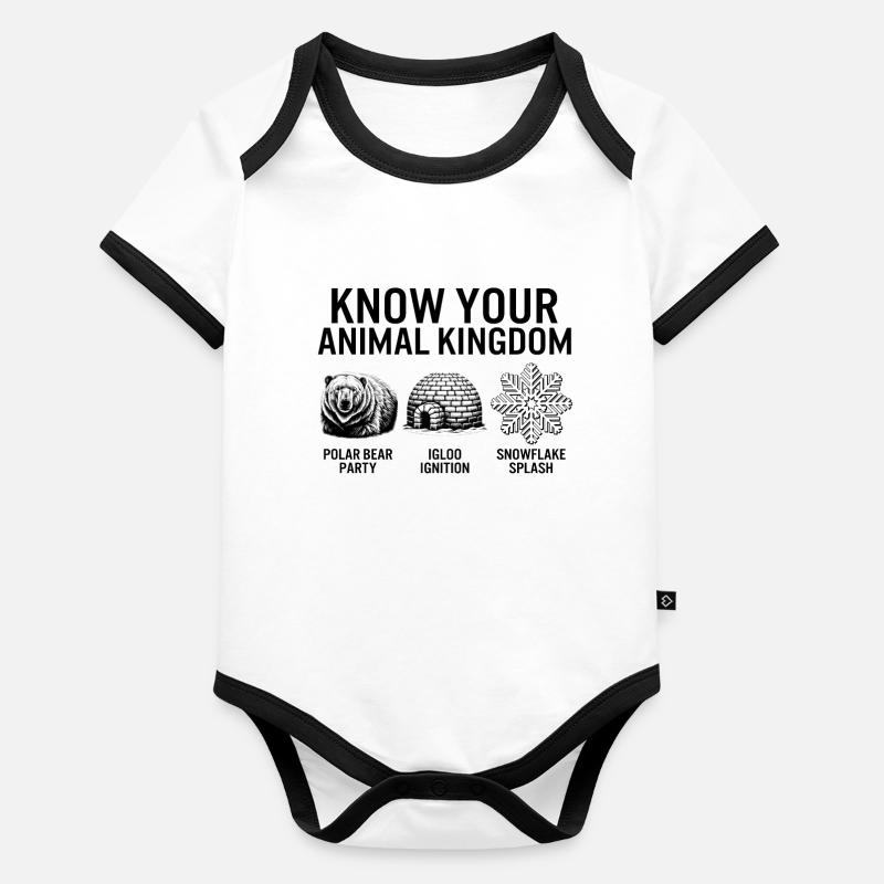 Winterhemd, Kenne dein Tierreich Eisbär Baby Bio-Kurzarm-Kontrastbody