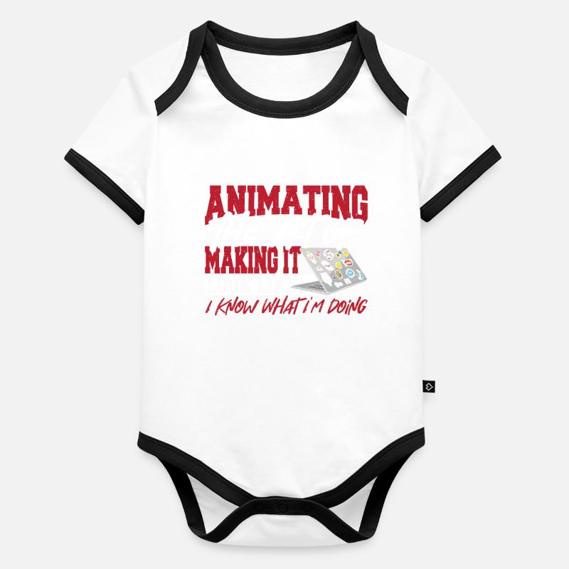 Artiste 3D Dessinateur Plasticien Body Bébé bio contrasté manches courtes