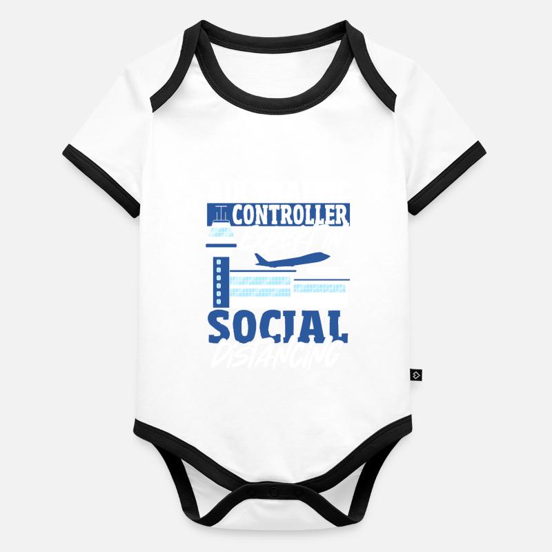 Radarflugzeug Flughafen Fluglotse Uniform Baby Bio-Kurzarm-Kontrastbody