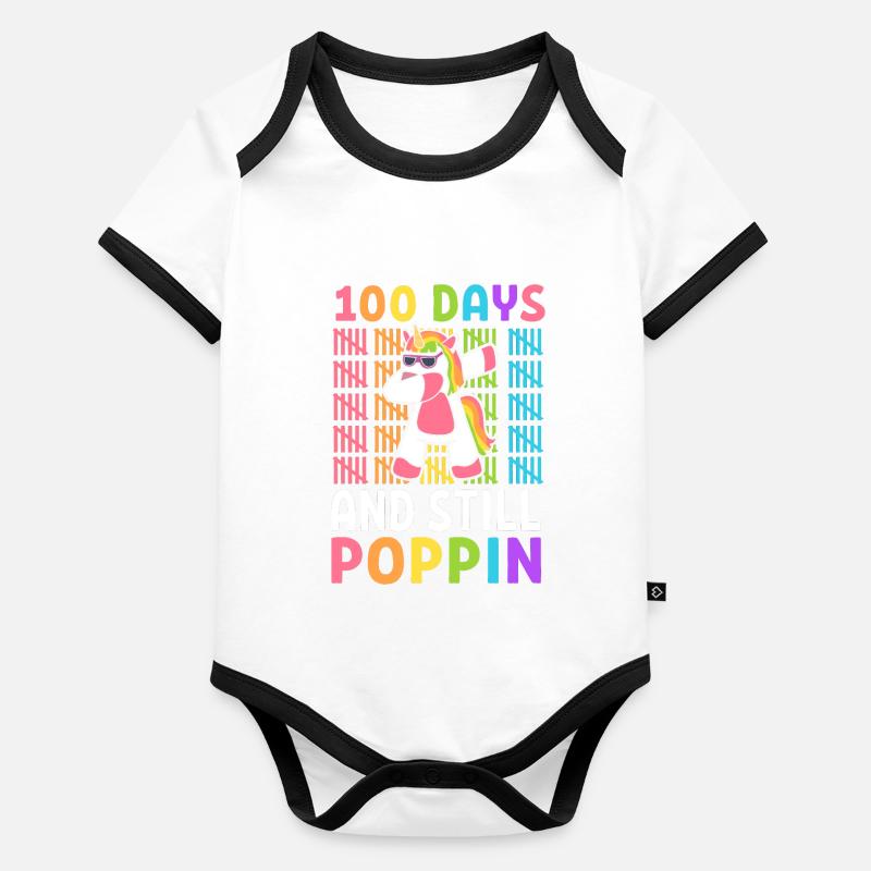 Frohe 100 Tage Schule und immer noch Poppin 100th Baby Bio-Kurzarm-Kontrastbody