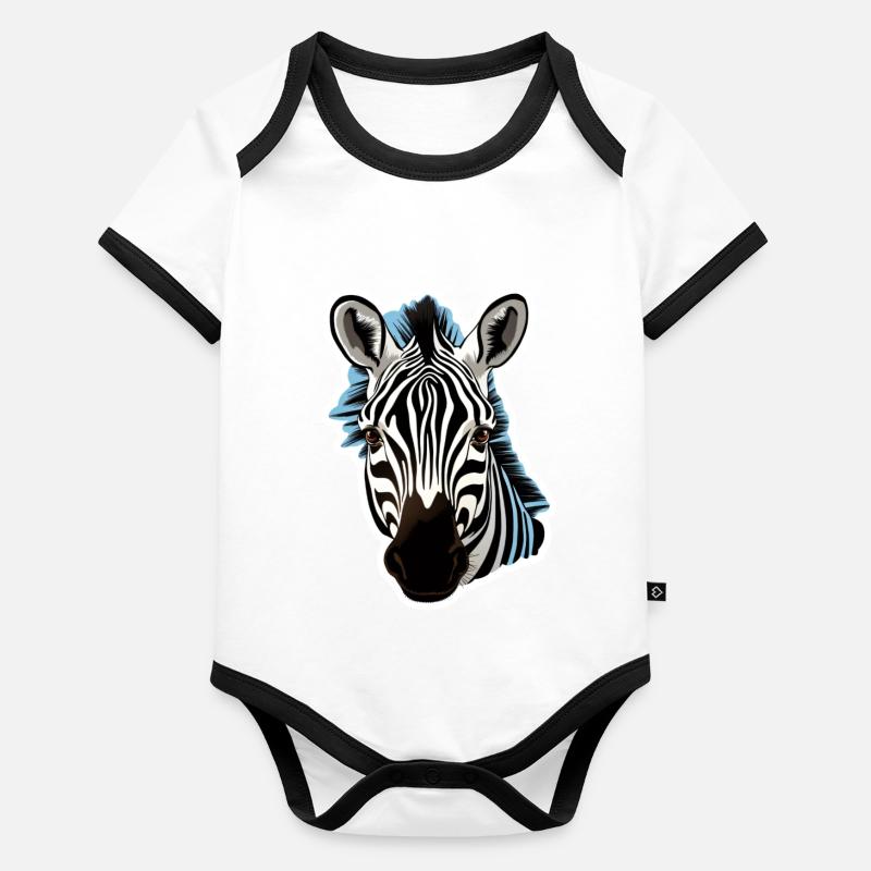 Zèbre Body Bébé bio contrasté manches courtes