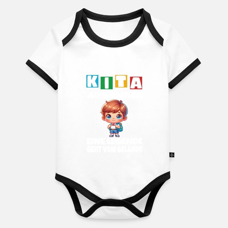 schulkind geschenk schulanfang Baby Bio-Kurzarm-Kontrastbody