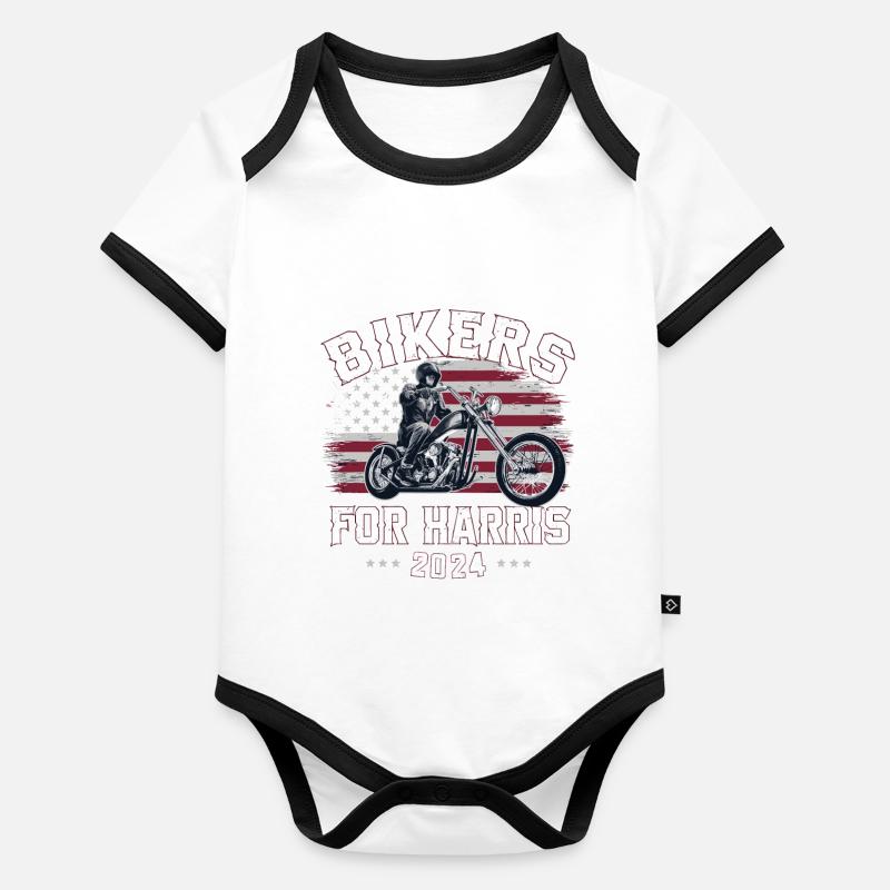 Motards pour Harris Kamala 2024 Body Bébé bio contrasté manches courtes