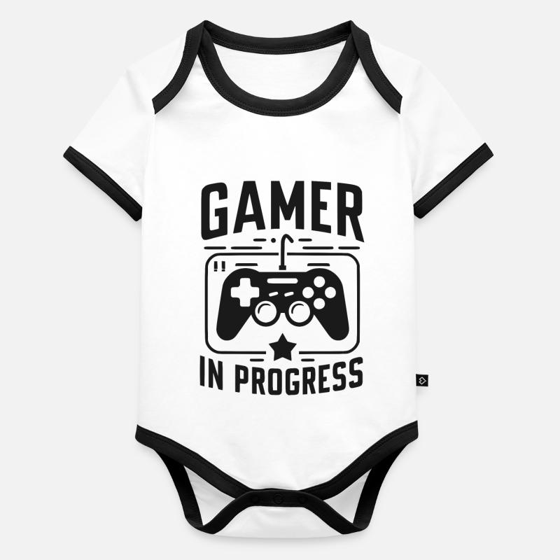 Gamer in Progress Baby Bio-Kurzarm-Kontrastbody