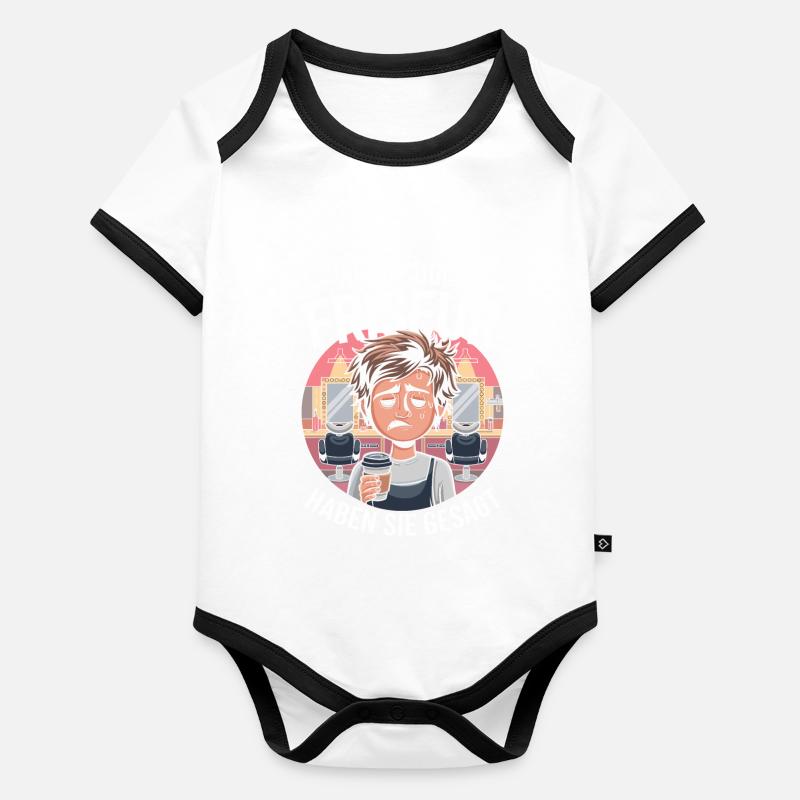 Devenir coiffeur Dicton de coiffeur drôle Body Bébé bio contrasté manches courtes