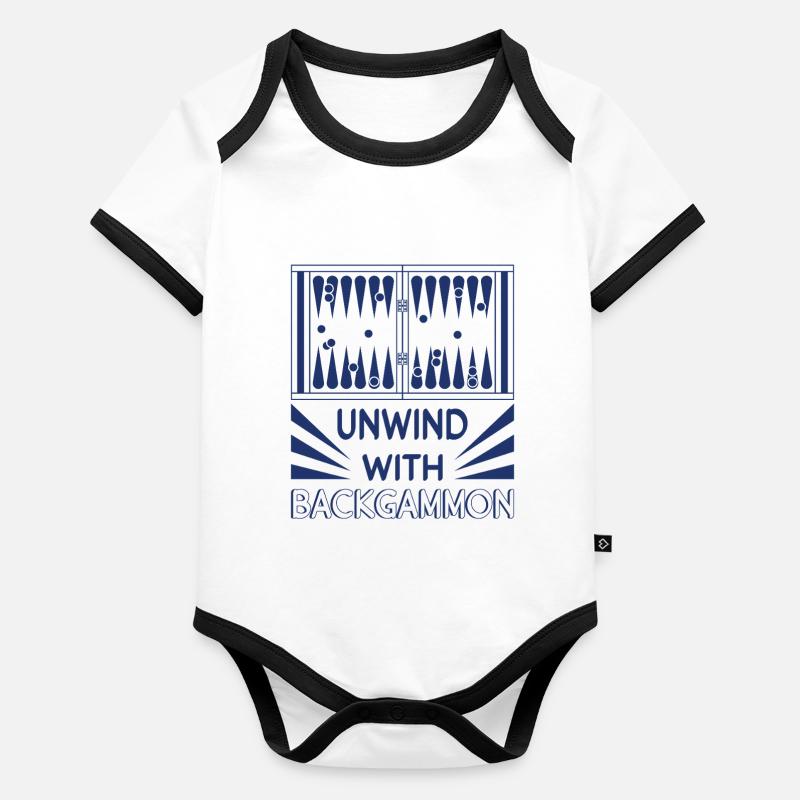 Backgammon Spiel Baby Bio-Kurzarm-Kontrastbody