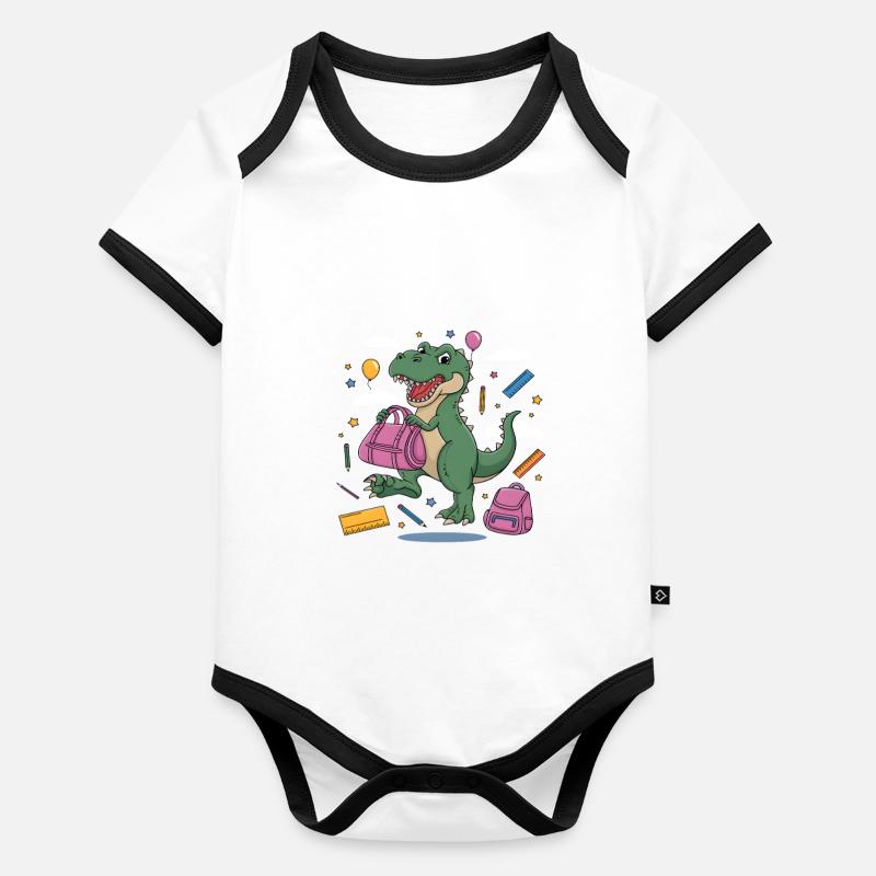 Schulkind 2025 Einschulung Schulanfang Baby Bio-Kurzarm-Kontrastbody