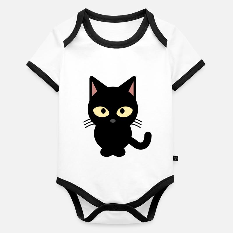 Chat bébé chat chat mignon Body Bébé bio contrasté manches courtes