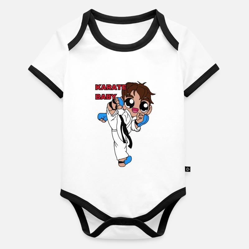 bébé karateka Body Bébé bio contrasté manches courtes