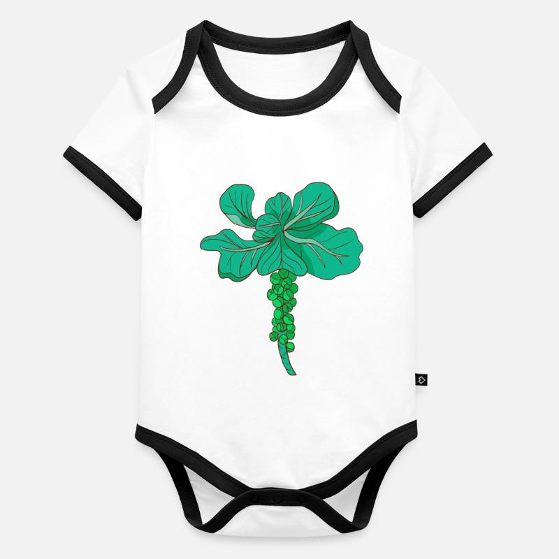 Choux de Bruxelles Choux de chou de Bruxelles choux de chou Body Bébé bio contrasté manches courtes