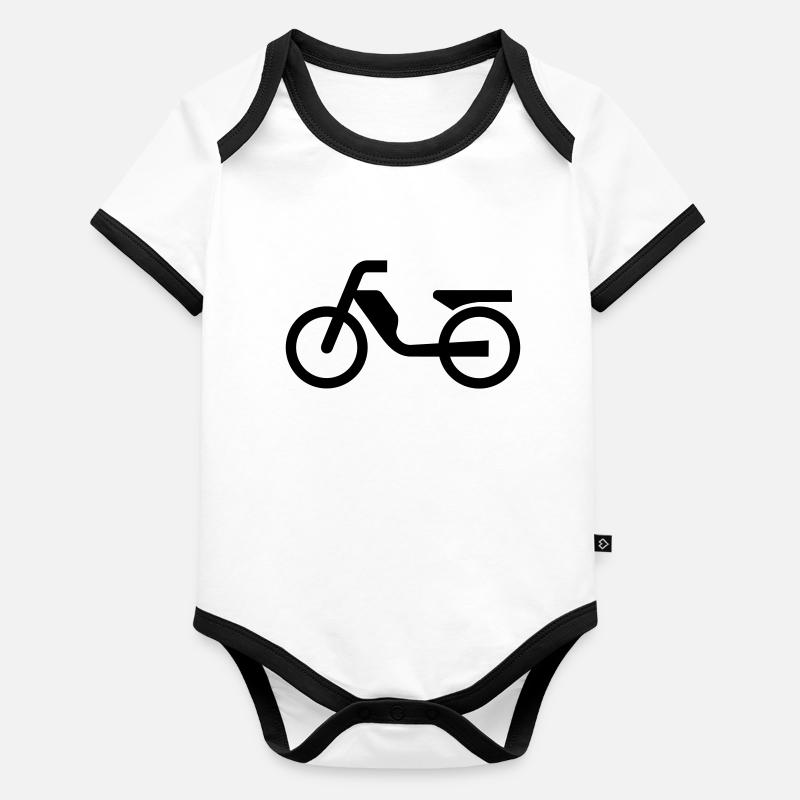 Symbole Mofa Moped Body Bébé bio contrasté manches courtes