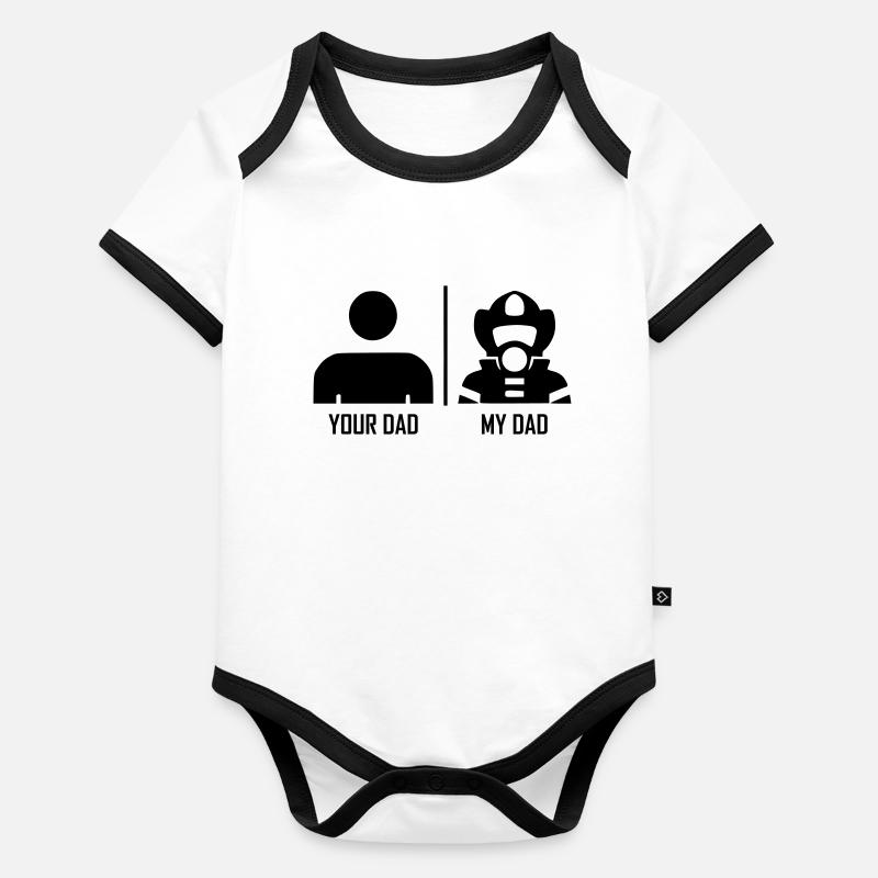 Your Dad My Dad Feuerwehrmann Baby Bio-Kurzarm-Kontrastbody