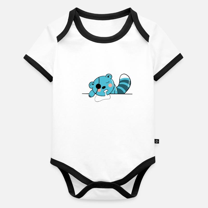 Pirate bear Organic Baby Contrasting Bodysuit