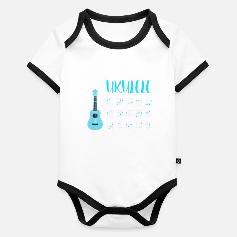 UKULELE CHORDS Baby Bio-Kurzarm-Kontrastbody