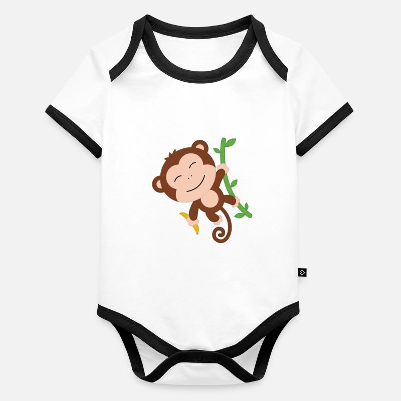 Monkey Organic Baby Contrasting Bodysuit