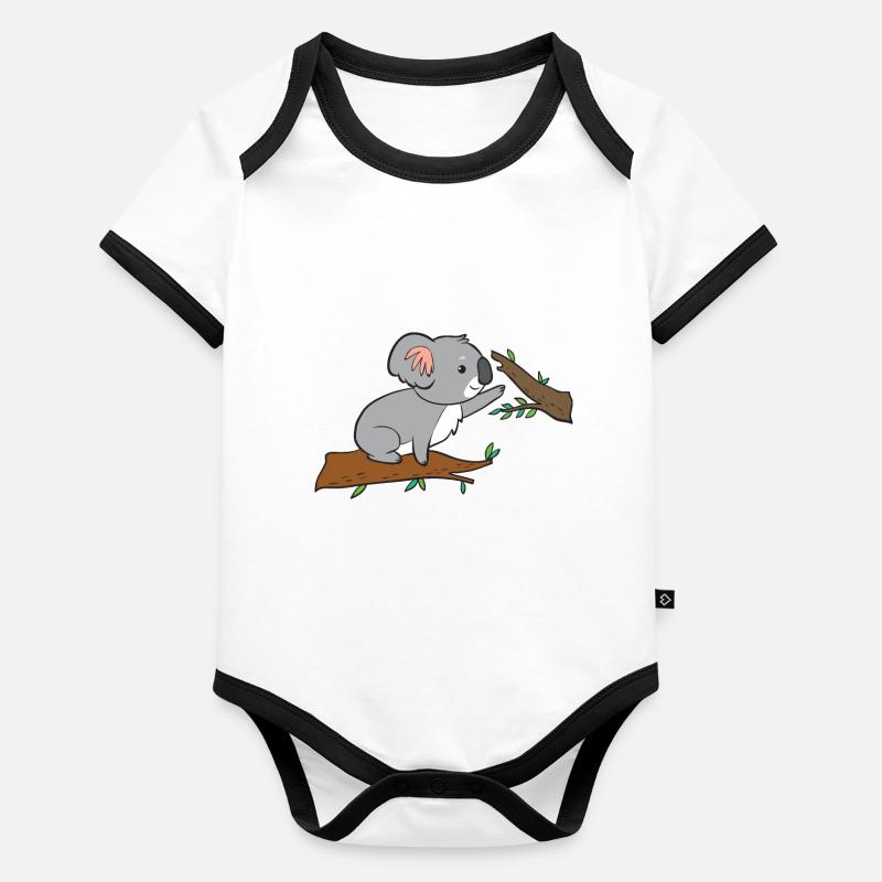 Koala - beim klettern Baby Bio-Kurzarm-Kontrastbody