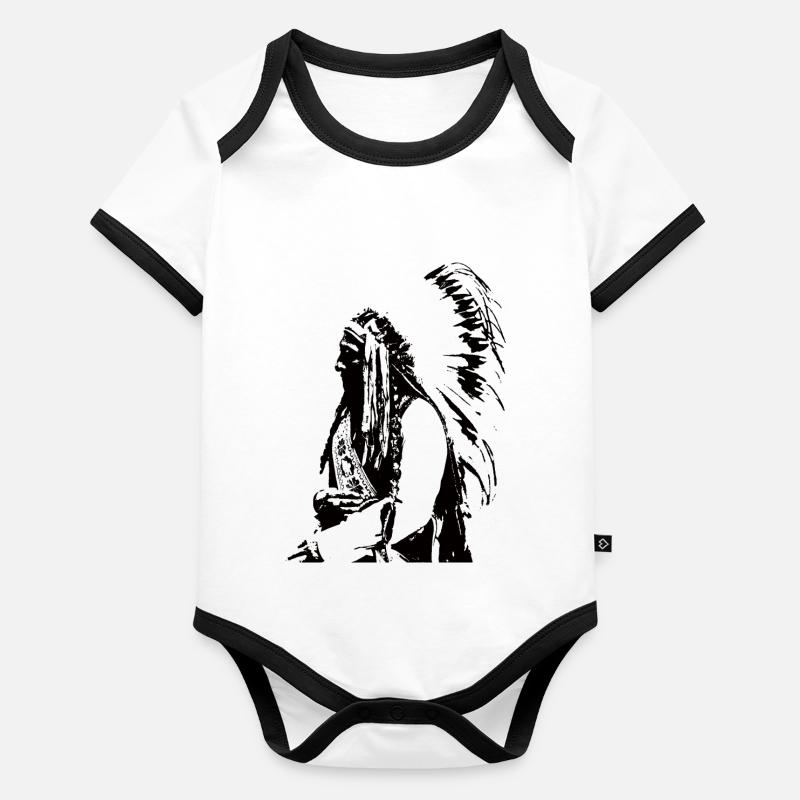 Chef indien Body Bébé bio contrasté manches courtes