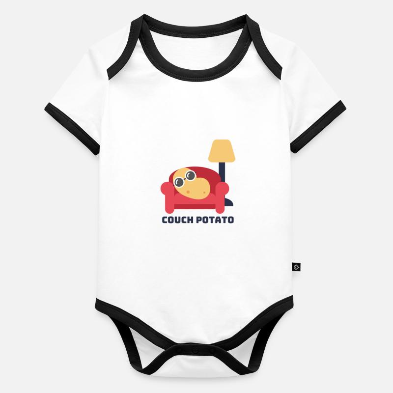 Couch Potato Baby Bio-Kurzarm-Kontrastbody