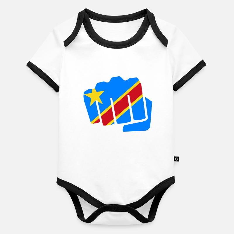 Congo Zaire Kongu DR Congo Congo flag gift Organic Baby Contrasting Bodysuit