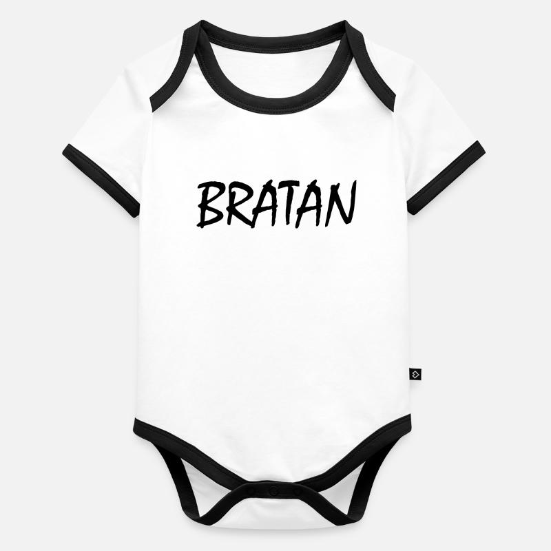 Bratan Baby Bio-Kurzarm-Kontrastbody
