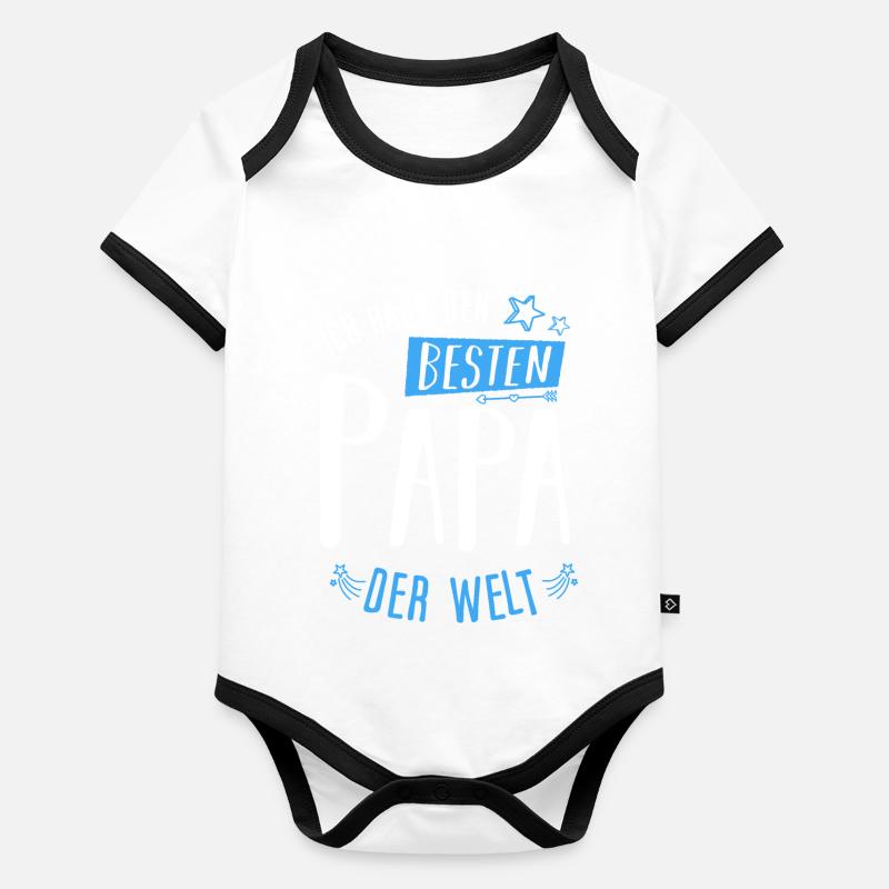 Bester Papa Baby Bio-Kurzarm-Kontrastbody