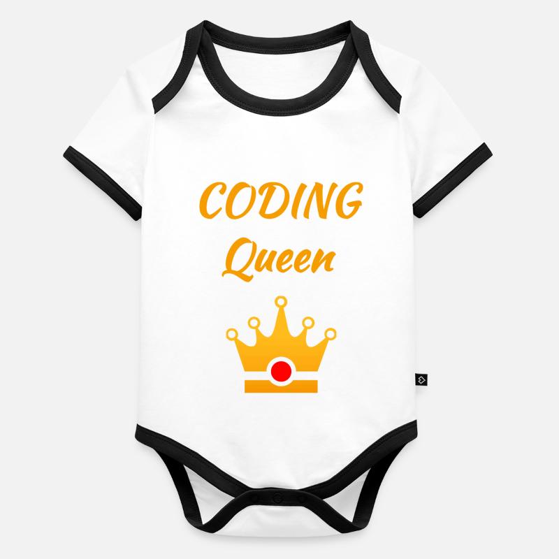 Coding Queen reine programmeur femme software Body Bébé bio contrasté manches courtes