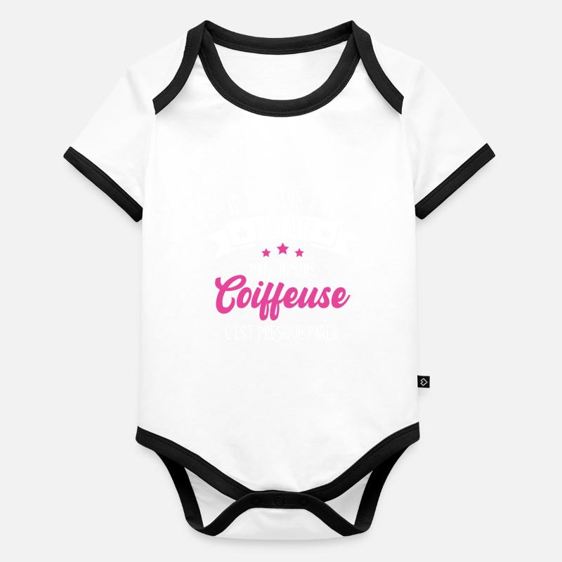 Je ne suis pas parfaite mais je suis coiffeuse Body Bébé bio contrasté manches courtes