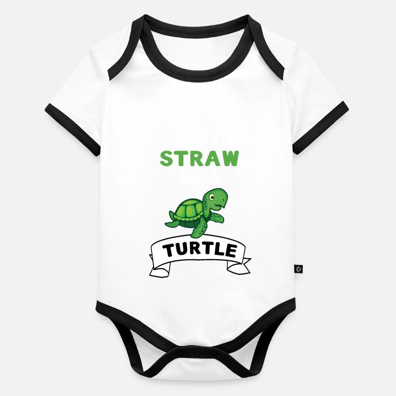 Ocean Animal Funny Gift Turtle Organic Baby Contrasting Bodysuit